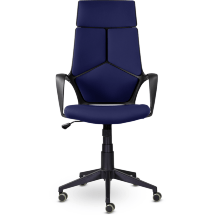 Кресло офисное / IQ  / (black plastic blue) черный пластик / синяя ткань