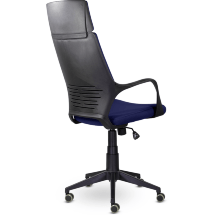 Кресло офисное / IQ  / (black plastic blue) черный пластик / синяя ткань