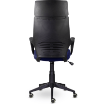 Кресло офисное / IQ  / (black plastic blue) черный пластик / синяя ткань