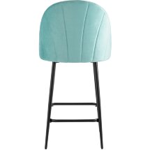 Стул полубарный Stool Group Логан велюр пыльно-голубой ножки металл черный