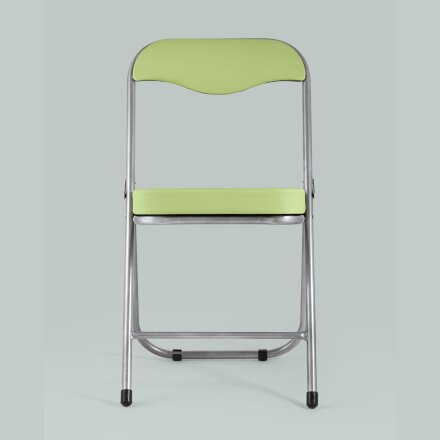 Стул складной Stool Group ДЖОН салатовый обивка из экокожи на хромированном каркасе из металла 