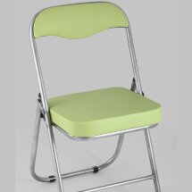 Стул складной Stool Group ДЖОН салатовый обивка из экокожи на хромированном каркасе из металла