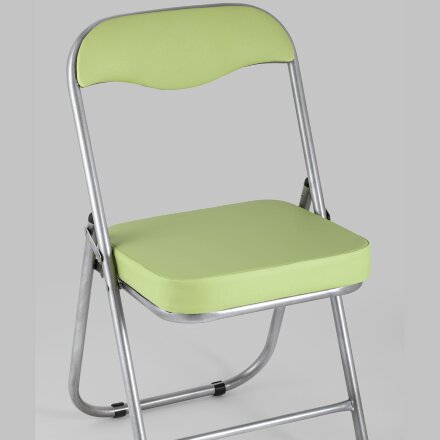 Стул складной Stool Group ДЖОН салатовый обивка из экокожи на хромированном каркасе из металла 