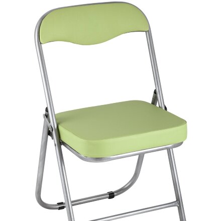 Стул складной Stool Group ДЖОН салатовый обивка из экокожи на хромированном каркасе из металла 