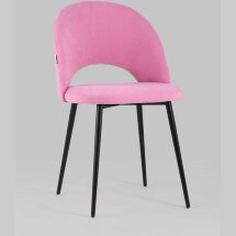 Стул Stool Group Софи розовый обивка велюр матовый ножки из металла цвет черный