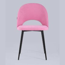 Стул Stool Group Софи розовый обивка велюр матовый ножки из металла цвет черный