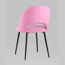 Стул Stool Group Софи розовый обивка велюр матовый ножки из металла цвет черный