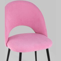 Стул Stool Group Софи розовый обивка велюр матовый ножки из металла цвет черный