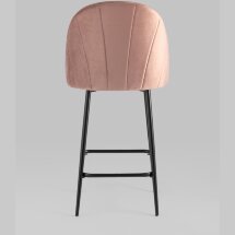 Стул полубарный Stool Group Логан велюр пыльно-розовый ножки металл черный