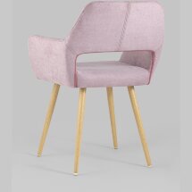 Стул Stool Group Кромвель розовый, широкая эргономичная спинка, удобные подлокотники, обивка плотная ткань, метал
