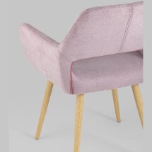 Стул Stool Group Кромвель розовый, широкая эргономичная спинка, удобные подлокотники, обивка плотная ткань, метал