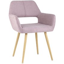 Стул Stool Group Кромвель розовый, широкая эргономичная спинка, удобные подлокотники, обивка плотная ткань, метал