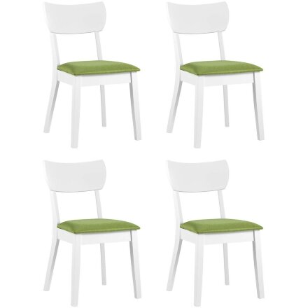 Комплект из четырех стульев Stool Group TOMAS WHITE белый каркас салатовая обивка 