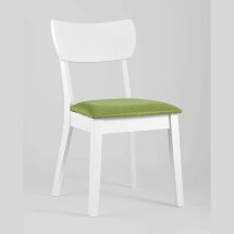 Комплект из четырех стульев Stool Group TOMAS WHITE белый каркас салатовая обивка
