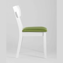 Комплект из четырех стульев Stool Group TOMAS WHITE белый каркас салатовая обивка