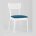 Комплект из четырех стульев Stool Group TOMAS WHITE из массива гевеи, каркас белый, сиденье синее 