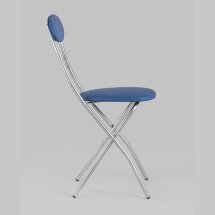 Стул складной Stool Group М8-01 Компакт синий металлический каркас, обивка экокожа