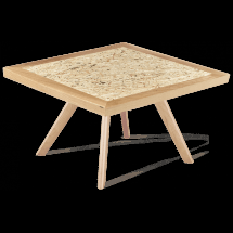 Журнальный стол SHT-S39  70 / 70 дуб / OSB прозрачный лак
