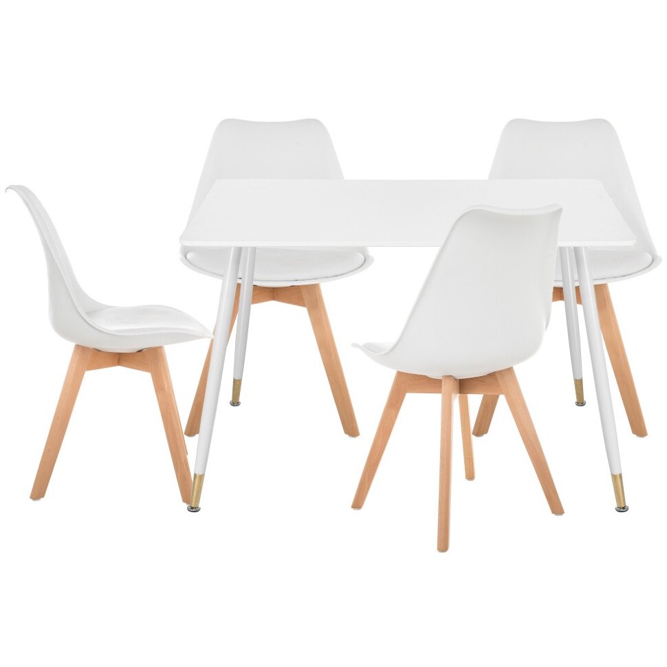 Обеденная группа Акура white / wood Обеденная группа Акура white / wood