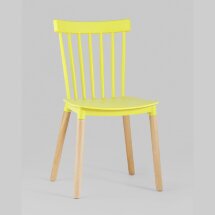 Стул пластиковый Stool Group Field желтый ножки из массива бука