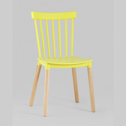 Стул пластиковый Stool Group Field желтый ножки из массива бука 