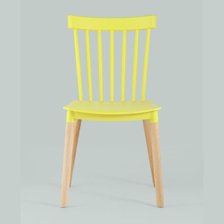 Стул пластиковый Stool Group Field желтый ножки из массива бука 