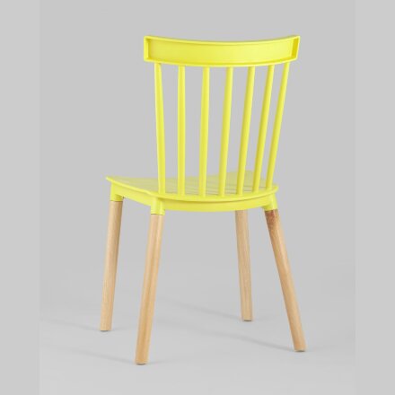 Стул пластиковый Stool Group Field желтый ножки из массива бука 