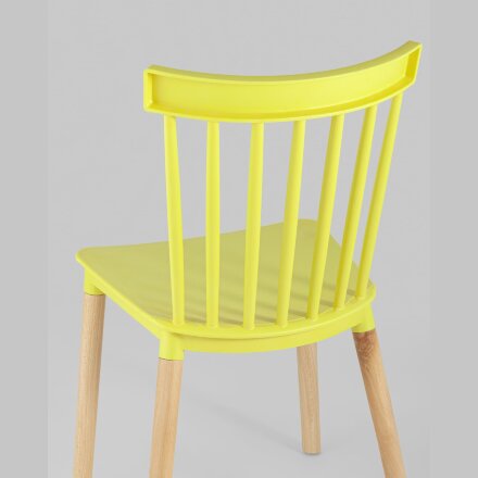 Стул пластиковый Stool Group Field желтый ножки из массива бука 