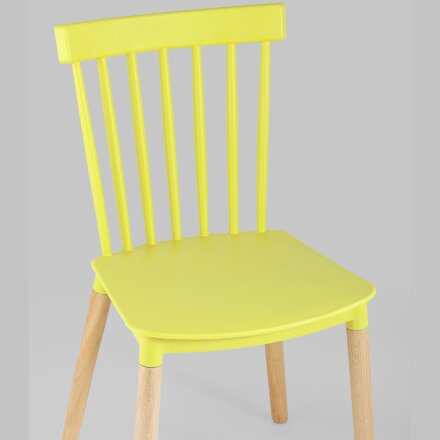 Стул пластиковый Stool Group Field желтый ножки из массива бука 