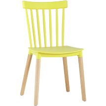 Стул пластиковый Stool Group Field желтый ножки из массива бука