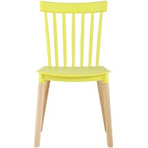 Стул пластиковый Stool Group Field желтый ножки из массива бука
