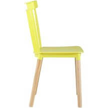 Стул пластиковый Stool Group Field желтый ножки из массива бука