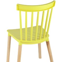 Стул пластиковый Stool Group Field желтый ножки из массива бука