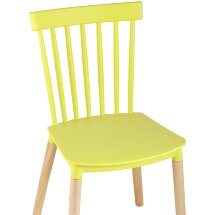 Стул пластиковый Stool Group Field желтый ножки из массива бука
