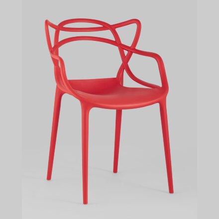 Стул пластиковый Stool Group Masters (Мастерс) красный с декорированной спинкой ножки пластик 