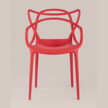 Стул пластиковый Stool Group Masters (Мастерс) красный с декорированной спинкой ножки пластик