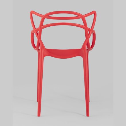 Стул пластиковый Stool Group Masters (Мастерс) красный с декорированной спинкой ножки пластик 