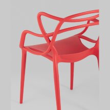 Стул пластиковый Stool Group Masters (Мастерс) красный с декорированной спинкой ножки пластик
