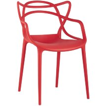 Стул пластиковый Stool Group Masters (Мастерс) красный с декорированной спинкой ножки пластик