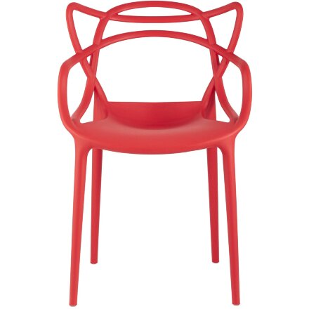 Стул пластиковый Stool Group Masters (Мастерс) красный с декорированной спинкой ножки пластик 