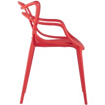 Стул пластиковый Stool Group Masters (Мастерс) красный с декорированной спинкой ножки пластик