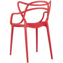 Стул пластиковый Stool Group Masters (Мастерс) красный с декорированной спинкой ножки пластик