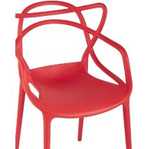 Стул пластиковый Stool Group Masters (Мастерс) красный с декорированной спинкой ножки пластик