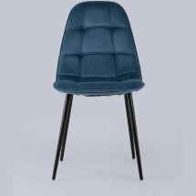Стул Stool Group Тейлор обивка велюр пыльно-синий ножки металл черные