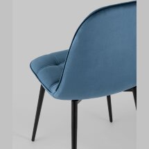 Стул Stool Group Тейлор обивка велюр пыльно-синий ножки металл черные