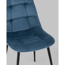 Стул Stool Group Тейлор обивка велюр пыльно-синий ножки металл черные
