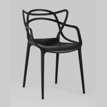 Стул пластиковый Stool Group Masters (Мастерс) черный с декорированной спинкой ножки пластик