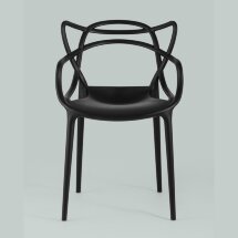 Стул пластиковый Stool Group Masters (Мастерс) черный с декорированной спинкой ножки пластик