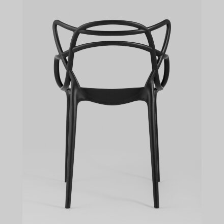 Стул пластиковый Stool Group Masters (Мастерс) черный с декорированной спинкой ножки пластик 