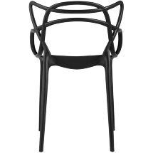 Стул пластиковый Stool Group Masters (Мастерс) черный с декорированной спинкой ножки пластик
